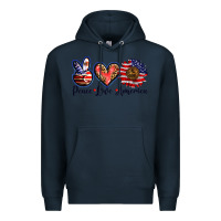 Navy peace love america Premium Hoodie - BarkalooDesign