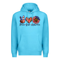 Ocean Blue peace love america Premium Hoodie - BarkalooDesign