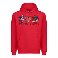 Red peace love america Premium Hoodie - BarkalooDesign