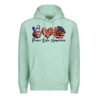 Seafoam peace love america Premium Hoodie - BarkalooDesign