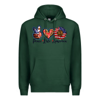 Sports Green peace love america Premium Hoodie - BarkalooDesign