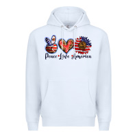 White peace love america Premium Hoodie - BarkalooDesign