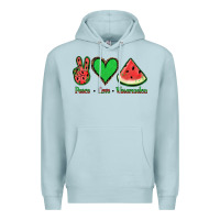 Blue Mist Peace Love Watermelon Premium Hoodie - Jasminsmagicworld
