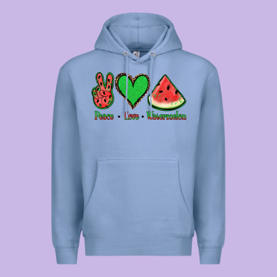 Peace Love Watermelon Premium Hoodie Designed By Jasminsmagicworld