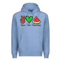 Colony Blue Peace Love Watermelon Premium Hoodie - Jasminsmagicworld