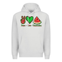 Dove Grey Peace Love Watermelon Premium Hoodie - Jasminsmagicworld