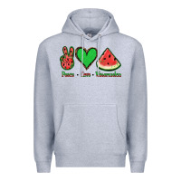 Heather Grey Peace Love Watermelon Premium Hoodie - Jasminsmagicworld
