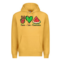 Mustard Peace Love Watermelon Premium Hoodie - Jasminsmagicworld