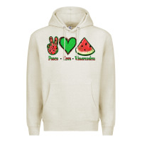 Oatmeal Heather Peace Love Watermelon Premium Hoodie - Jasminsmagicworld
