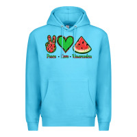 Ocean Blue Peace Love Watermelon Premium Hoodie - Jasminsmagicworld