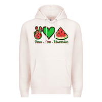 Pale Pink Peace Love Watermelon Premium Hoodie - Jasminsmagicworld