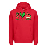 Red Peace Love Watermelon Premium Hoodie - Jasminsmagicworld
