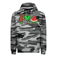 Slate Camo Peace Love Watermelon Premium Hoodie - Jasminsmagicworld