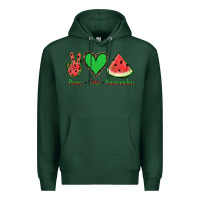 Sports Green Peace Love Watermelon Premium Hoodie - Jasminsmagicworld