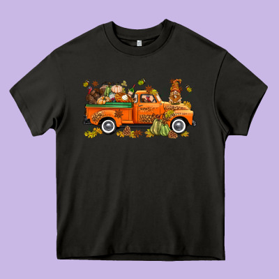 Thanksgiving Truck With Gnome Bbs Heavy Core Tee Designed By Bundleandbundleshop