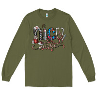Army Green nice nurse Long Sleeve Tee - SublimationCraftShop