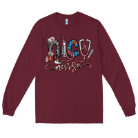 Burgundy nice nurse Long Sleeve Tee - SublimationCraftShop