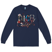 Navy nice nurse Long Sleeve Tee - SublimationCraftShop