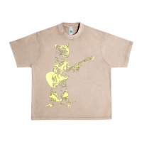 French Oak cat playing guitar Urban Heavy Tee - linhVisuals