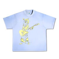Grape Ice cat playing guitar Urban Heavy Tee - linhVisuals