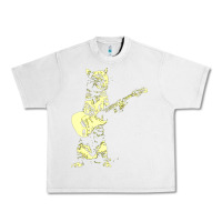 Lunar Rock cat playing guitar Urban Heavy Tee - linhVisuals