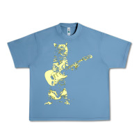 Pebble Blue cat playing guitar Urban Heavy Tee - linhVisuals