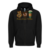 Black peace love coffee Zipper Hoodie - Jasminsmagicworld