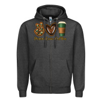 Charcoal Heather peace love coffee Zipper Hoodie - Jasminsmagicworld