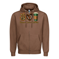 Chestnut peace love coffee Zipper Hoodie - Jasminsmagicworld