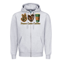 Heather Grey peace love coffee Zipper Hoodie - Jasminsmagicworld