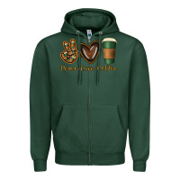 Sports Green peace love coffee Zipper Hoodie - Jasminsmagicworld