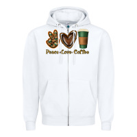 White peace love coffee Zipper Hoodie - Jasminsmagicworld
