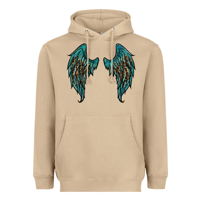 Turquoise Leopard Wings Heavyweight Hoodie by RanaPortraitStore | Teevron