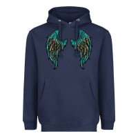 Navy turquoise leopard wings Heavyweight Hoodie - RanaPortraitStore