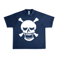 Navy skull crossbones Urban Heavy Tee - linhVisuals