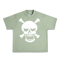 Oil Green skull crossbones Urban Heavy Tee - linhVisuals