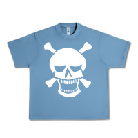 Pebble Blue skull crossbones Urban Heavy Tee - linhVisuals