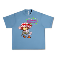 Pebble Blue strawberry shortcake and cat Urban Heavy Tee - linhVisuals