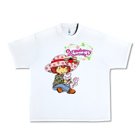 White strawberry shortcake and cat Urban Heavy Tee - linhVisuals
