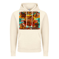 Vintage Artic galloping horse serape sunflowers turquoise and saddles Vintage Hoodie - Artiststas