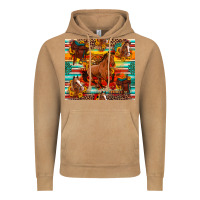 Vintage Camel galloping horse serape sunflowers turquoise and saddles Vintage Hoodie - Artiststas