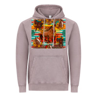 Vintage Zinc galloping horse serape sunflowers turquoise and saddles Vintage Hoodie - Artiststas