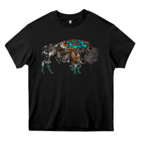 Black cowhide bison Heavy Core Tee - RanaPortraitStore