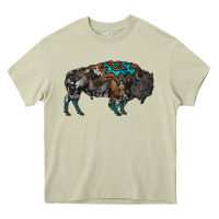 Mossy cowhide bison Heavy Core Tee - RanaPortraitStore
