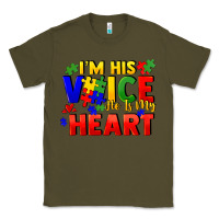 Army Green I'm his voice he is my heart Classic Tee - FaDigitalArtStudio