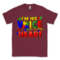 Burgundy I'm his voice he is my heart Classic Tee - FaDigitalArtStudio