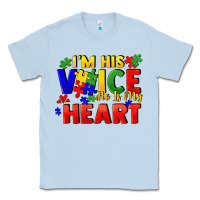 Dusty Blue I'm his voice he is my heart Classic Tee - FaDigitalArtStudio