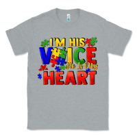 Heather Grey I'm his voice he is my heart Classic Tee - FaDigitalArtStudio