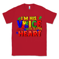 Red I'm his voice he is my heart Classic Tee - FaDigitalArtStudio