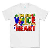 White I'm his voice he is my heart Classic Tee - FaDigitalArtStudio